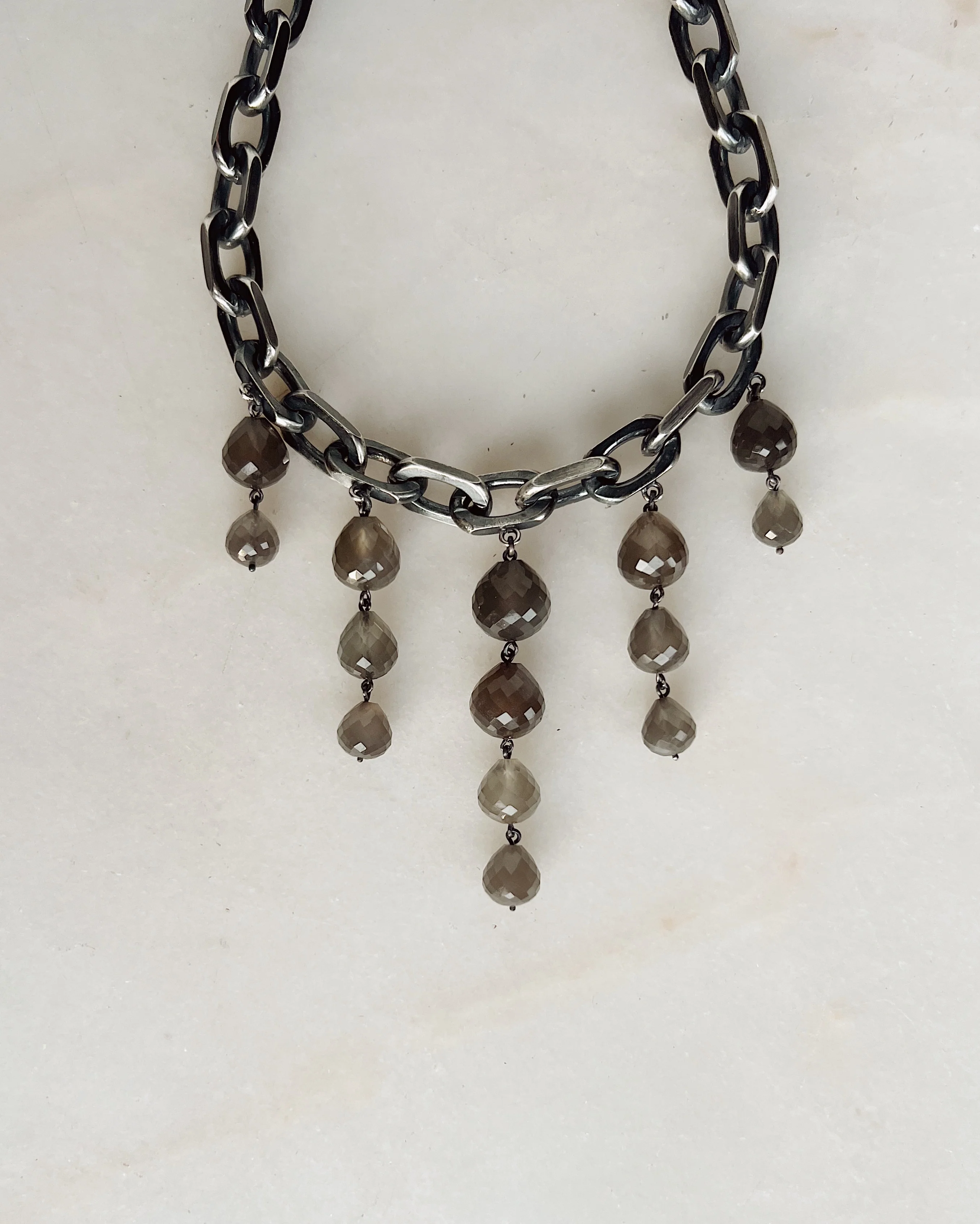Mother River // Grey Moonstone // XXL Cable Chain (RTS) - Image 2