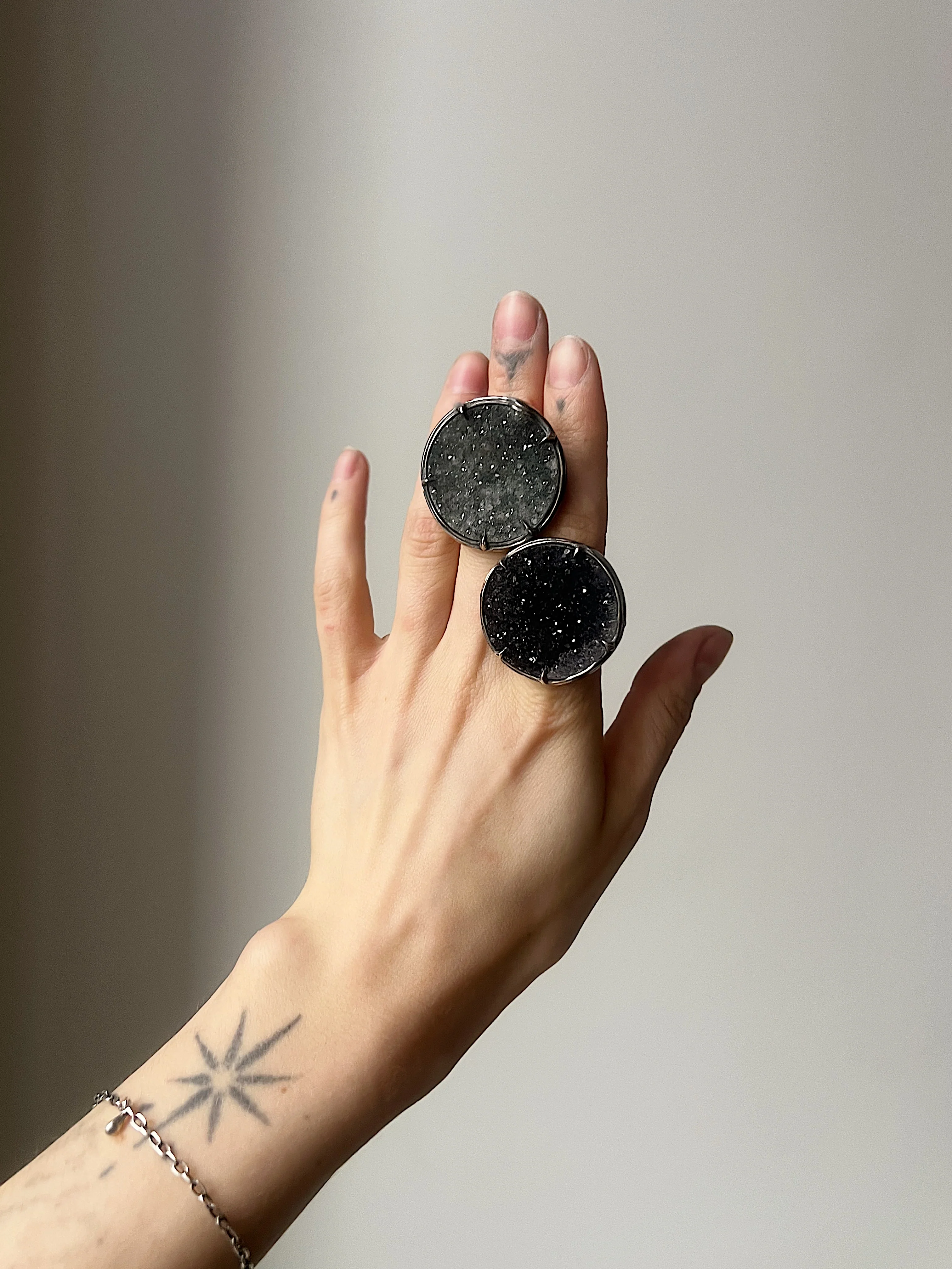 New Moon // Silver + Druzy Quartz - Image 4