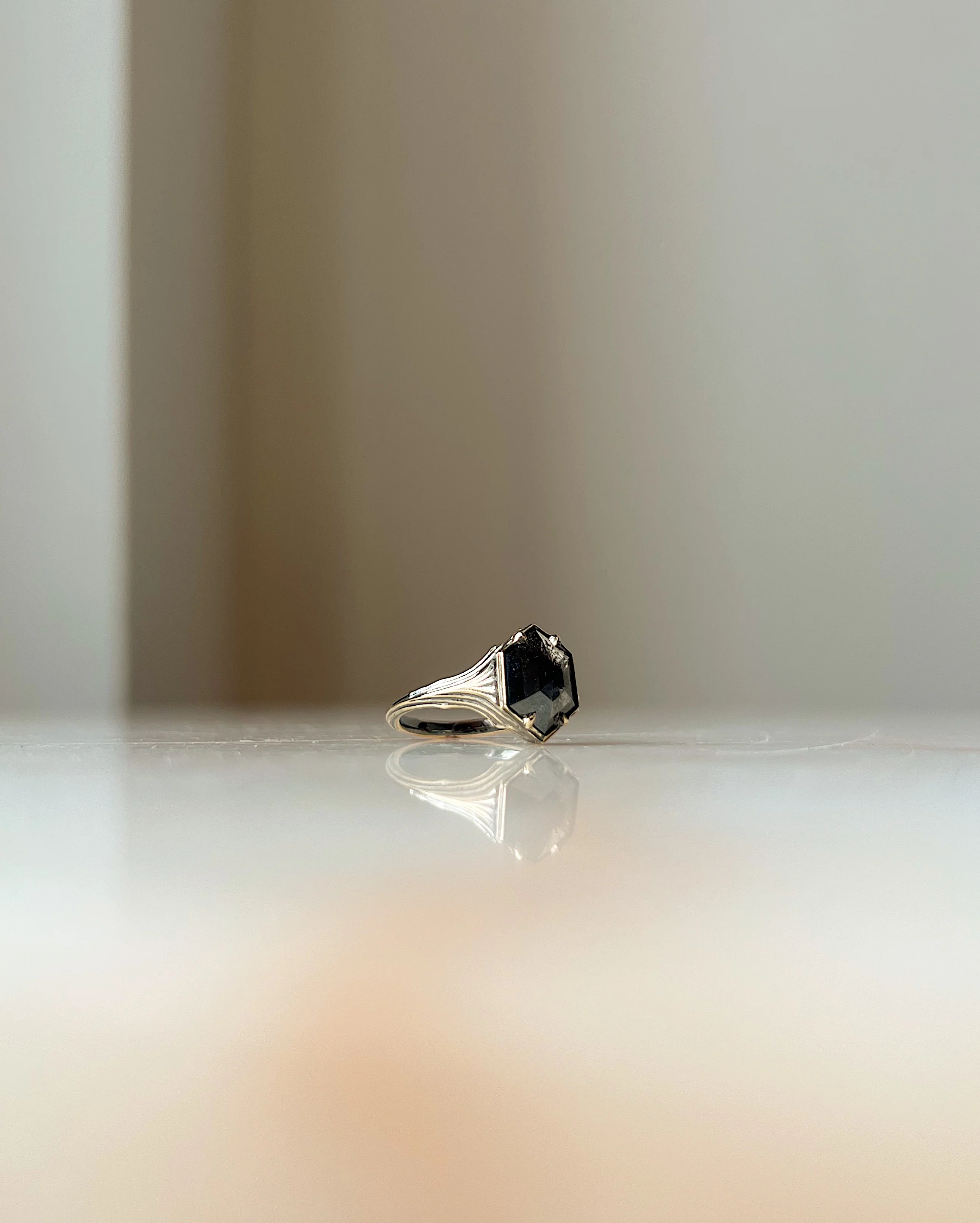 Pillars of the Heart I // 14ky + 2.18ct Diamond