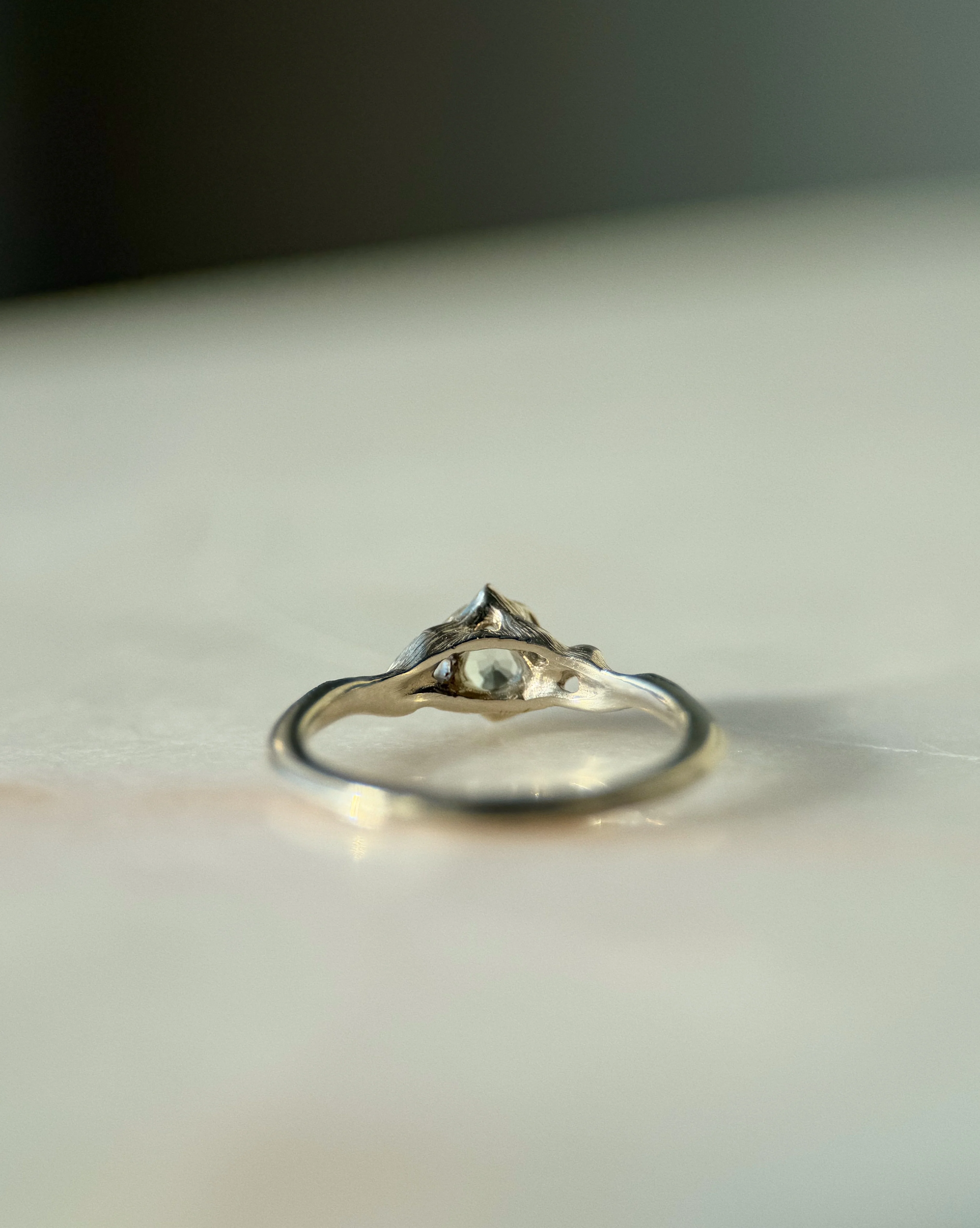 Pyre Pt II // 14kw Gold + Pale Green Sapphire // 8.5 - Image 4