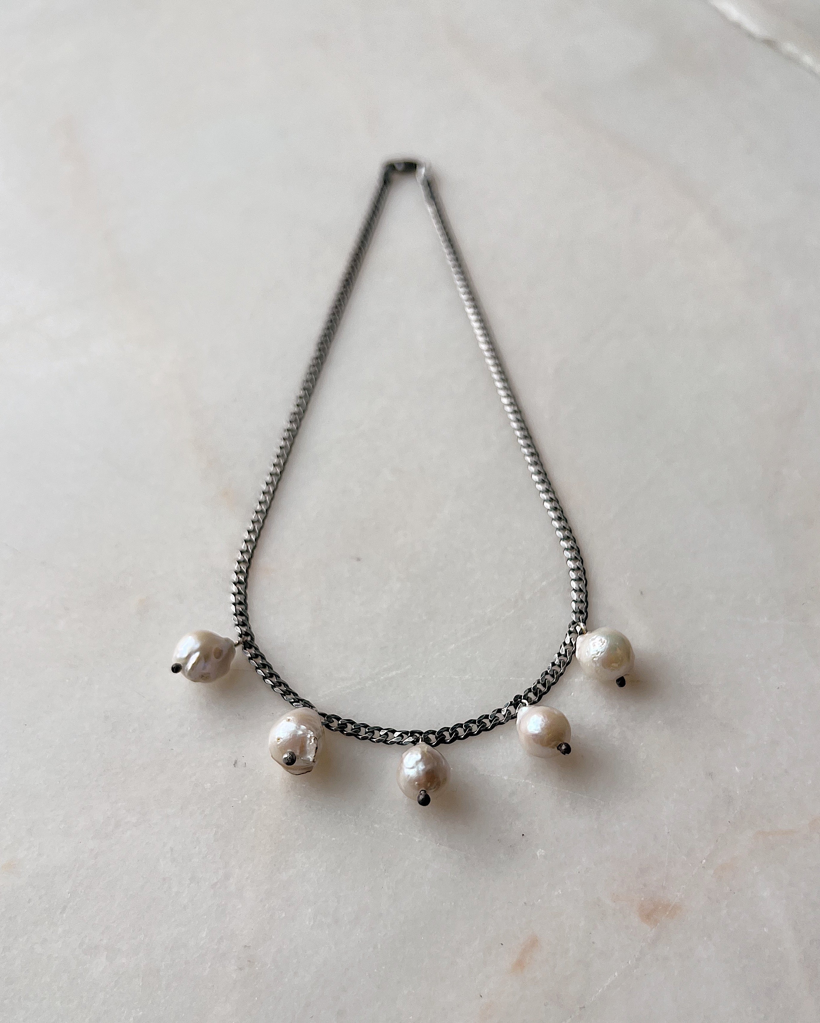 Rain // Baroque Pearl Charm Necklace - Image 2