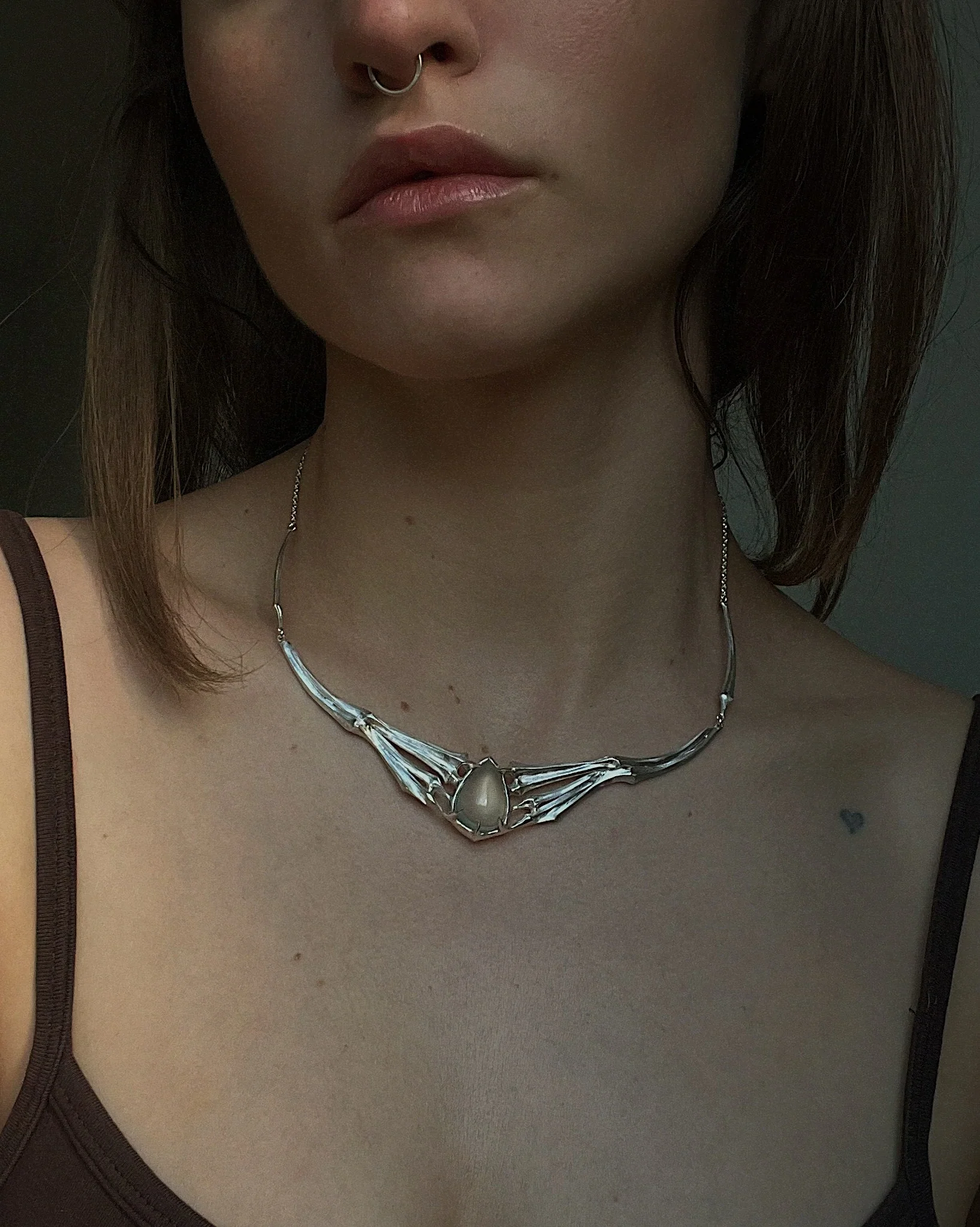Rib Vault II // Moonstone Necklace - Image 3