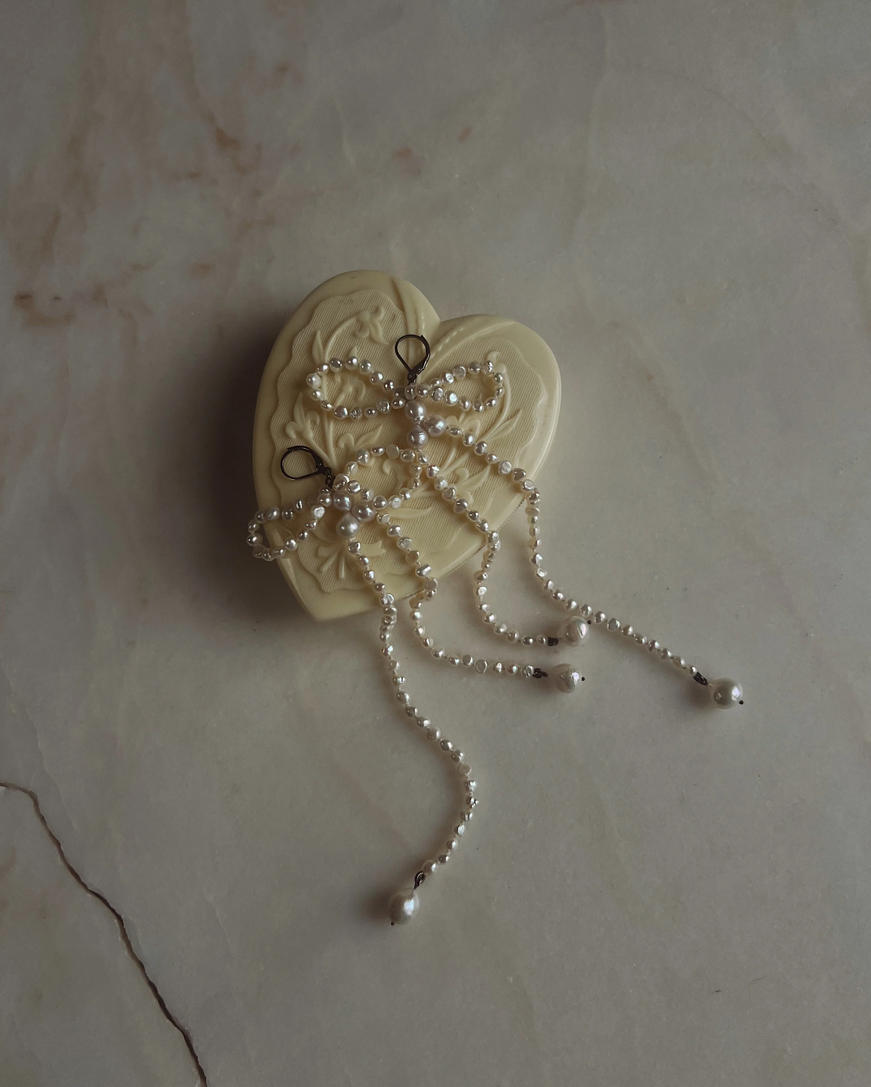 Ribbon Bows //  Freshwater Pearl Earrings - Image 2