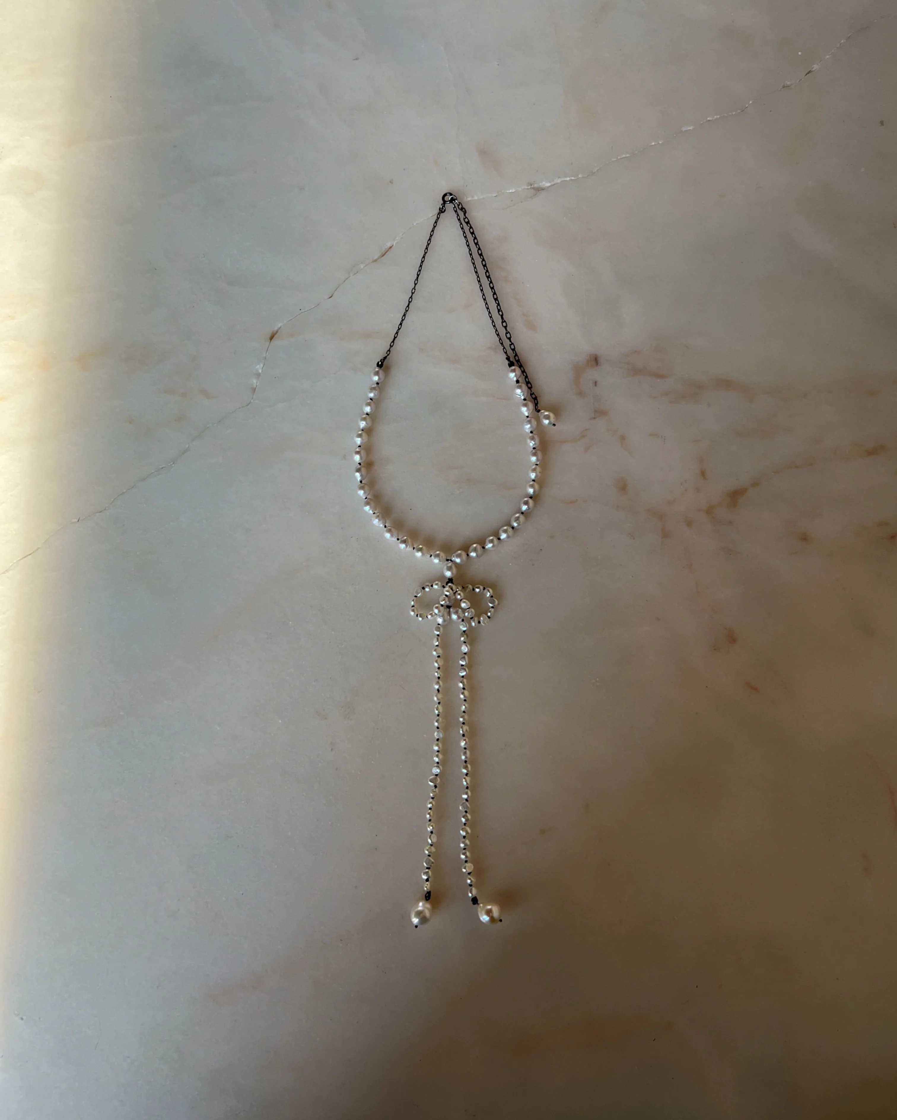 Ribbon Bows // Freshwater Pearl Necklace