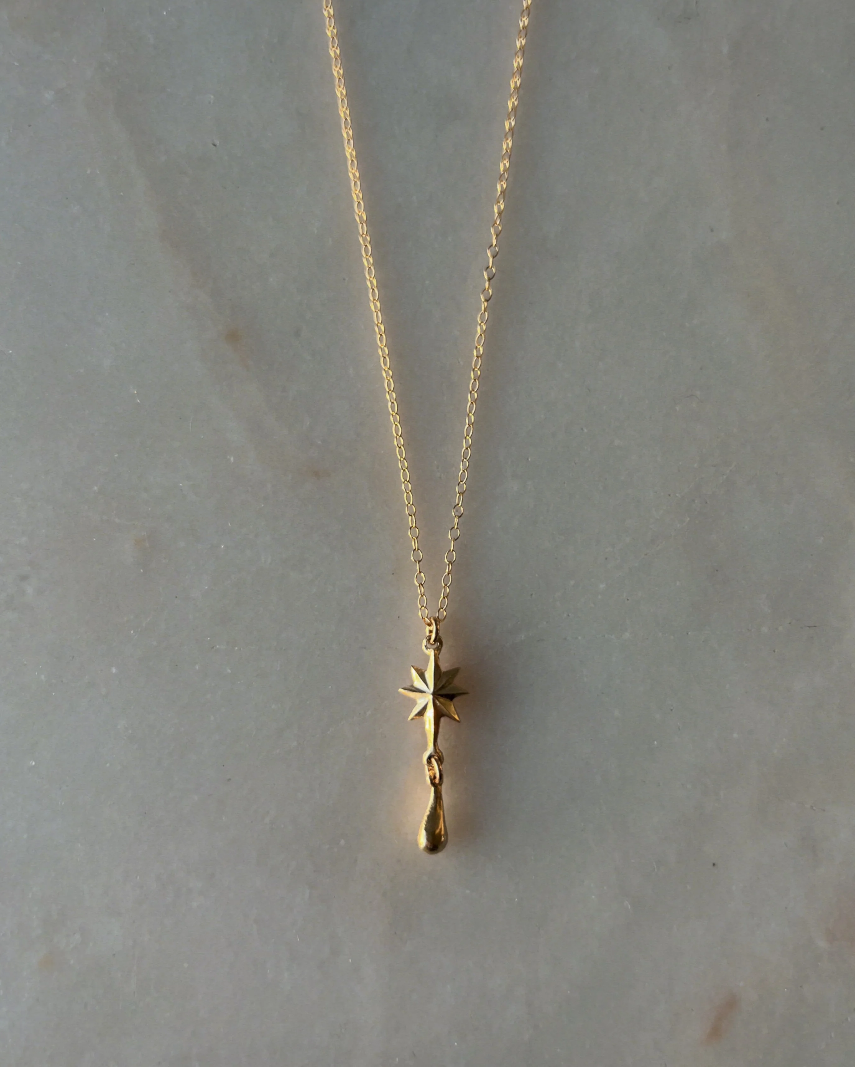 The Fallen Star // Small Gemstone // 14ky Necklace (RTS) - Image 4