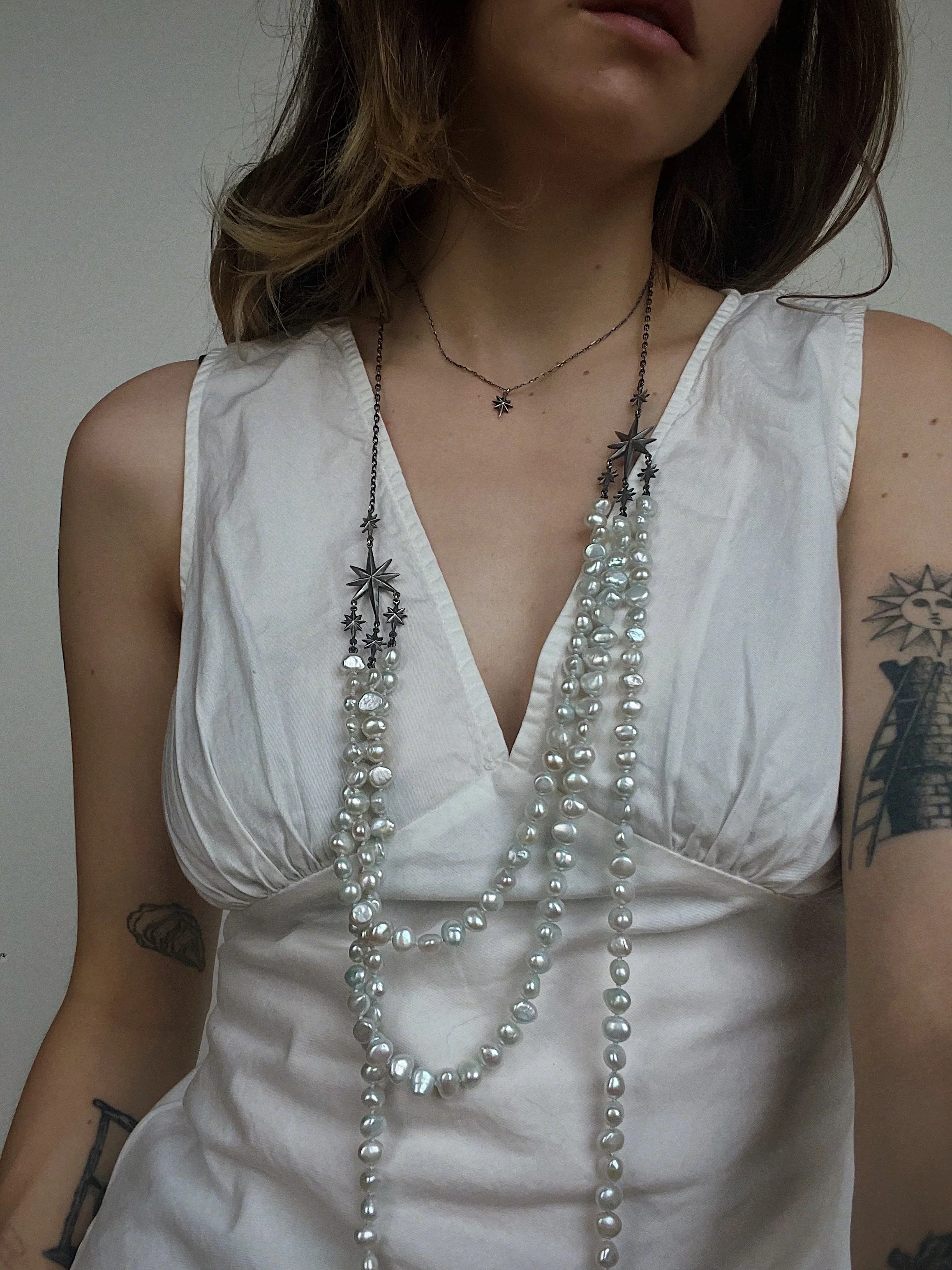 The Stars Aligned II // Pale Blue Pearl Necklace - Image 2