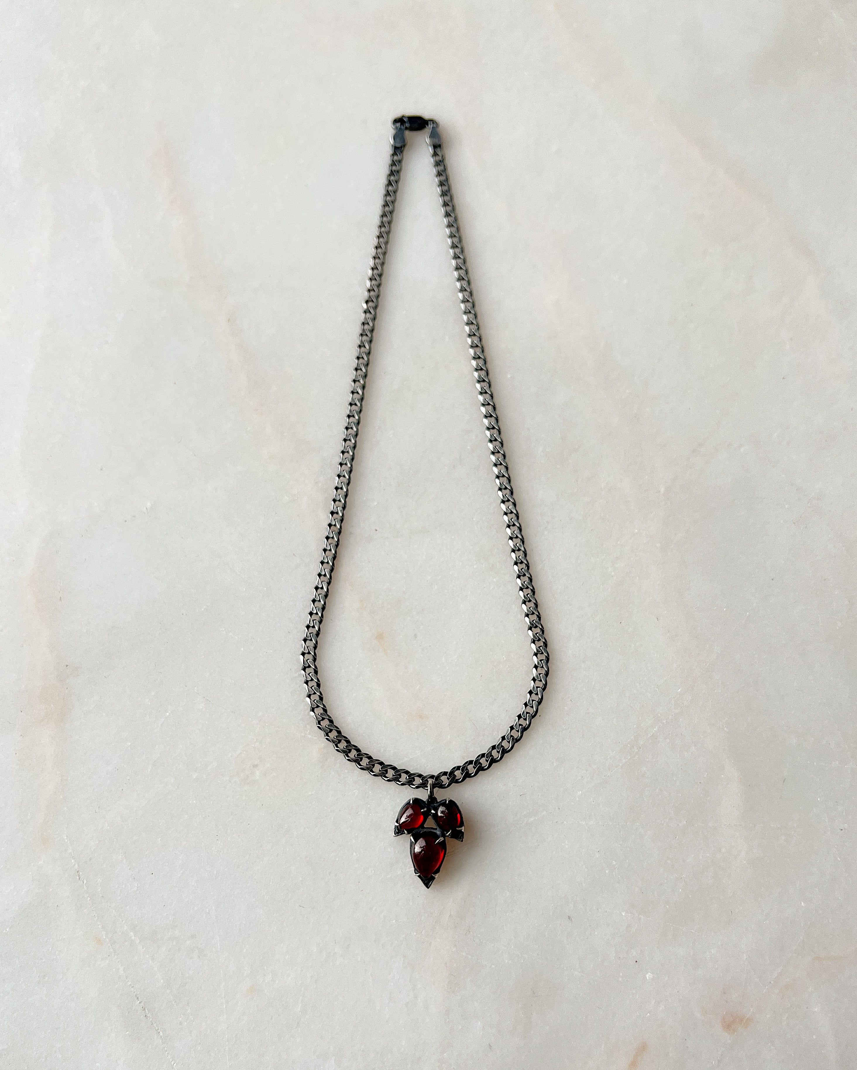 The Sharpest Thorn II // Gemstone Charm Necklace Heavy Curb Chain - Image 4